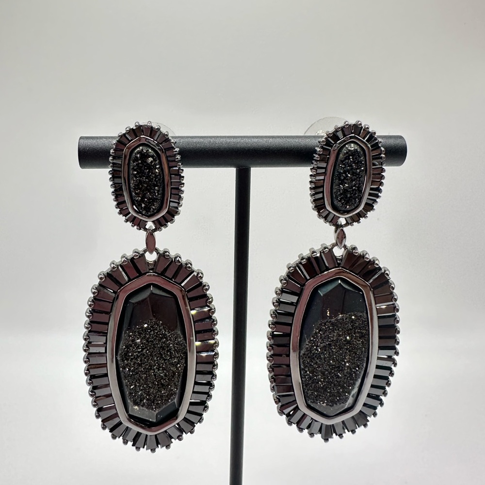 RARE - Kendra Scott Khaki Earrings in Gunmetal - LUXE 2013 Collections